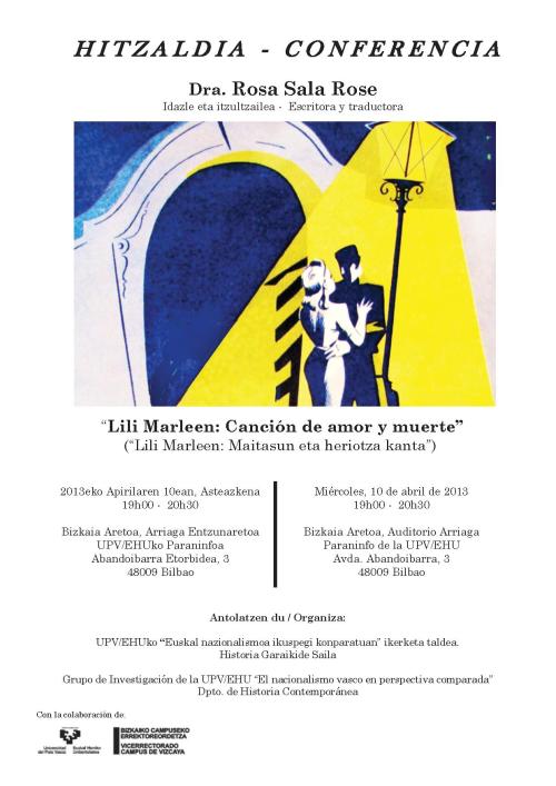 H I T Z A L D I A - C O N F E R E N C I A: Lili Marleen: Canción de amor y muerte
